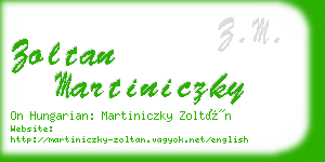 zoltan martiniczky business card